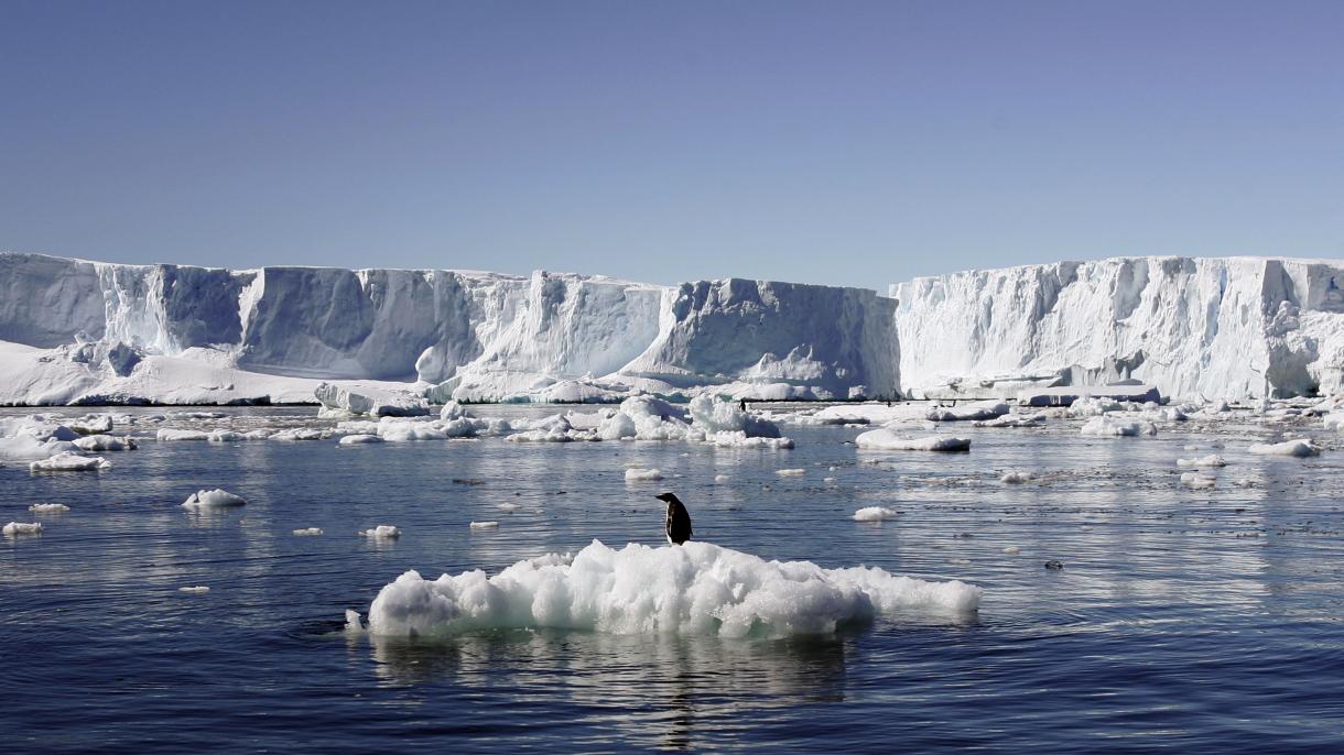 Um grande iceberg se desprende da Antártica