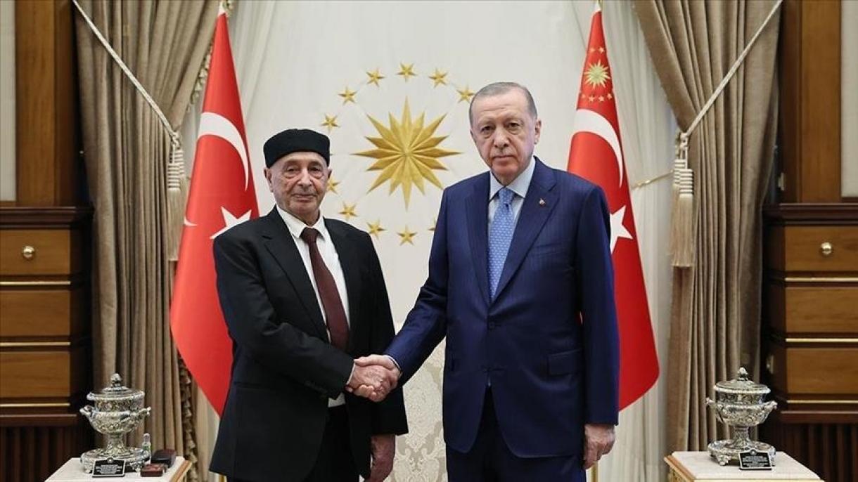 دیدار اردوغان با رئیس مجلس نمایندگان لیبیا