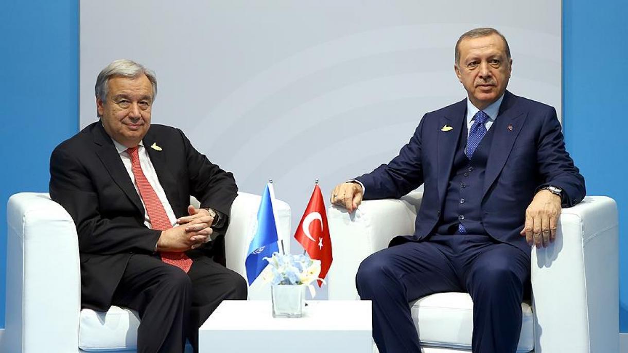 رجب طیب اردوغان و آنتونیو گوترش آراسیندا تلفون دانیشیغی اولوب