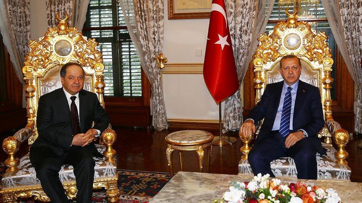 总统埃尔多昂在伊斯坦布尔与巴尔扎尼会晤