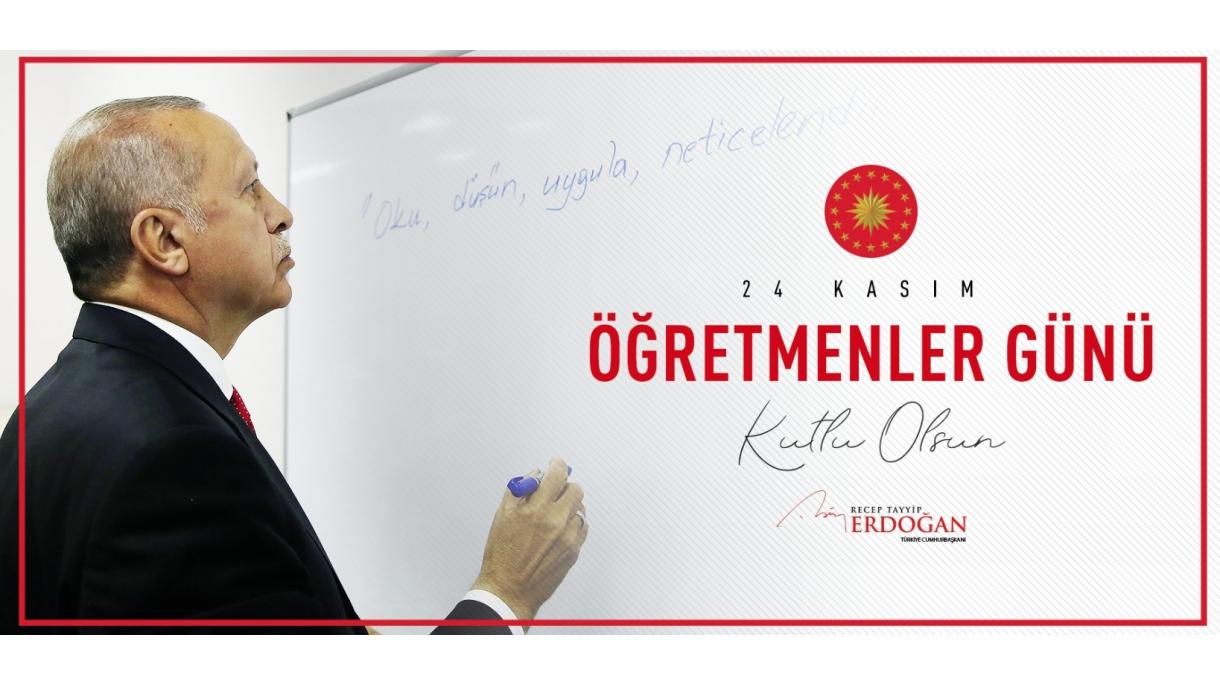 Эрдоган Мугалимдер күнүнө карата куттуктоосун бөлүштү
