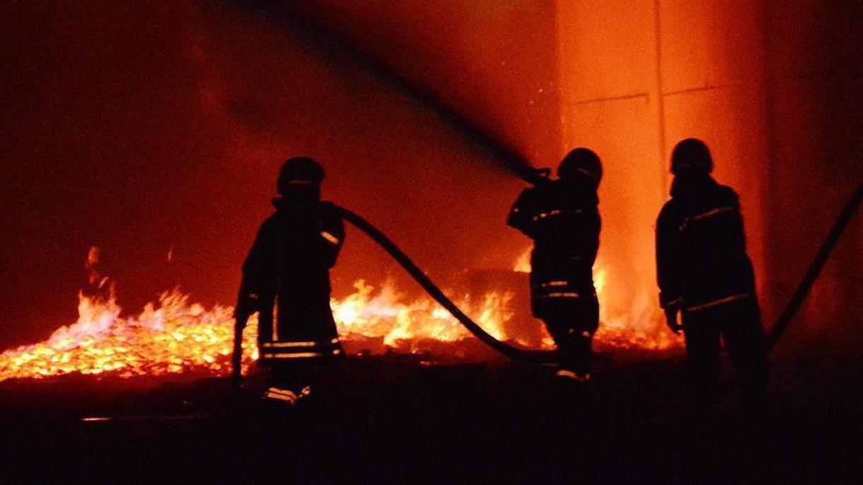 وقوع آتش سوزی در تاسیسات پالایشگاه گاز منطقه پارس جنوبی در ایران