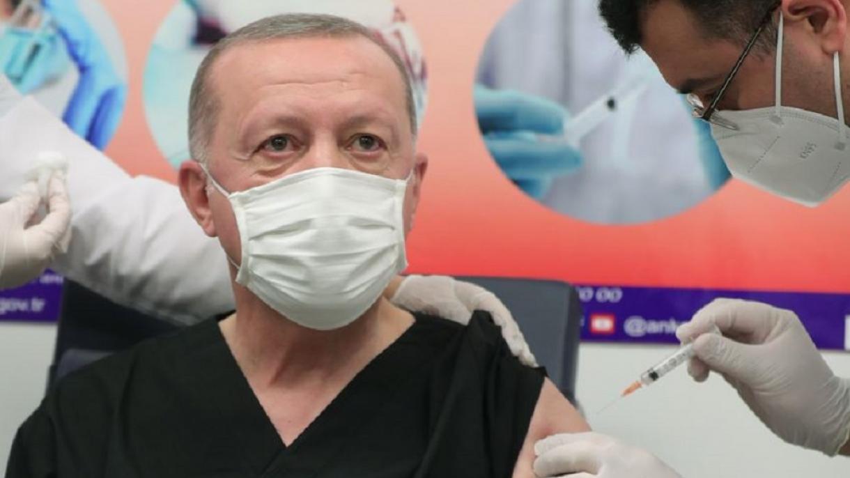 تۆرکیأنینگ جمهورباشلیغی رجب طیب أردوُغان کروناویروسا قارشی واکسنی اوردوردی