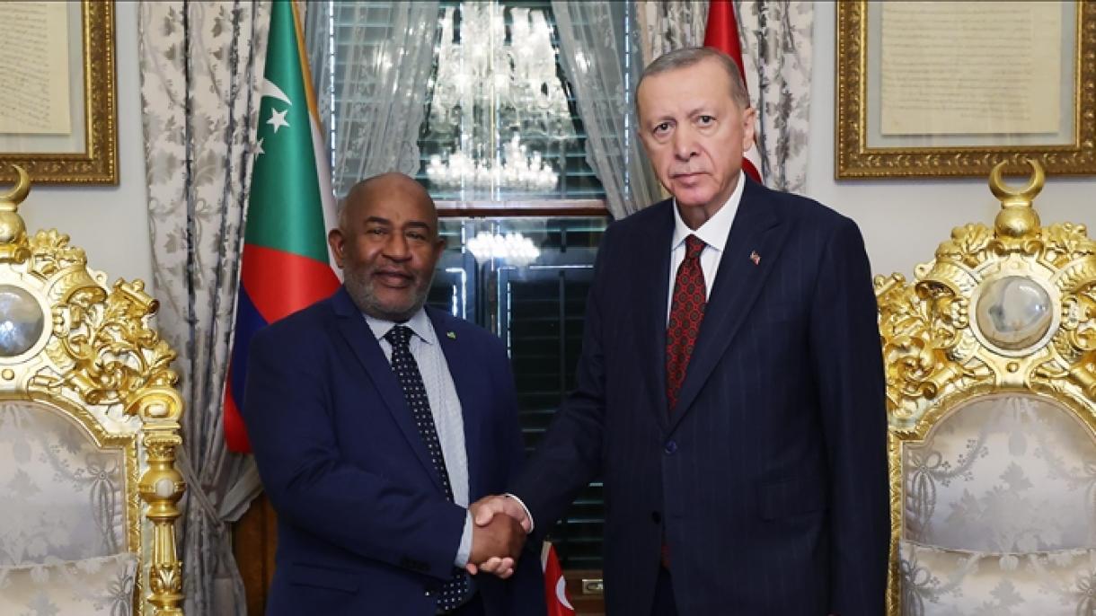 دیدار اردوغان با رئیس اتحادیه جزایر کومور در استانبول