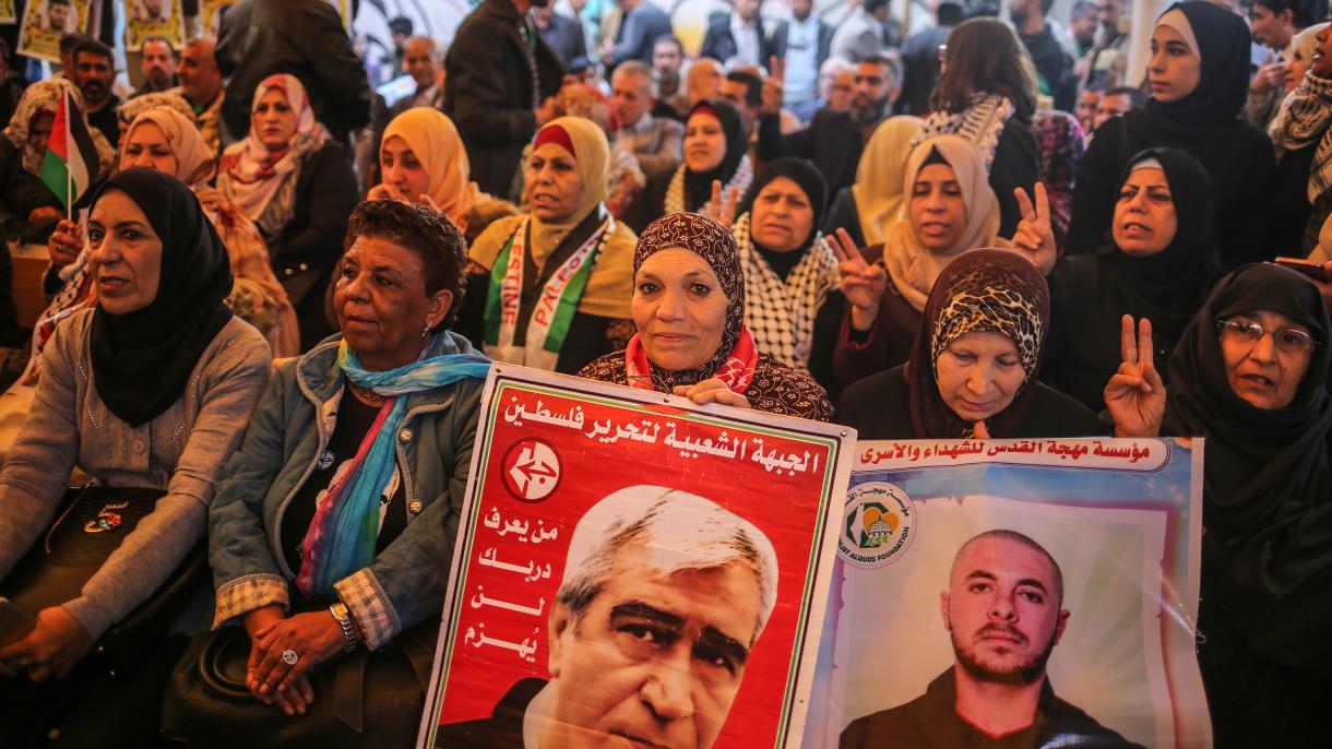 تظاهرات برای حمایت از زندانیان فلسطینی در نوار غزه