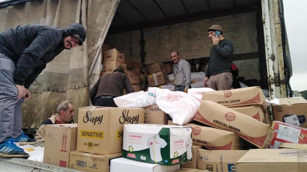 ارسال 3 تریلر کمک بشردوستانه به افغانستان از سوی مردم اینه‌گول ترکیه