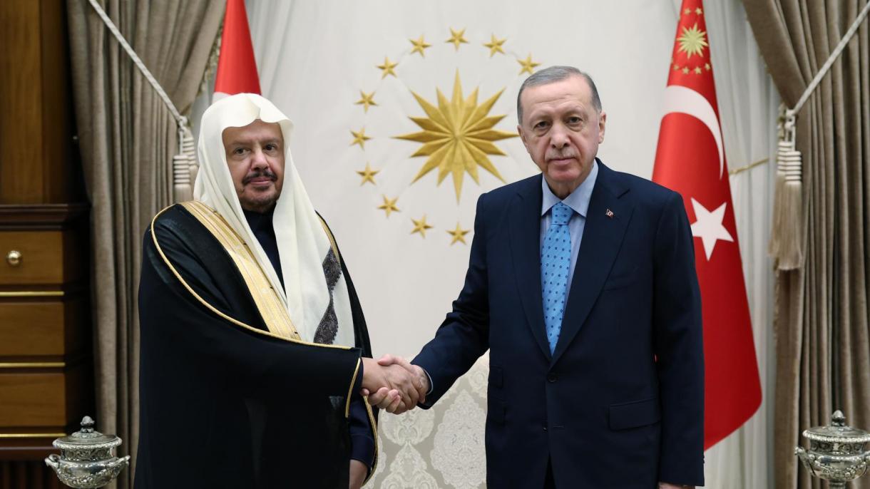 دیدار رجب طیب اردوغان با عبدالله بن محمد آل الشیخ در مجتمع ریاست جمهوری