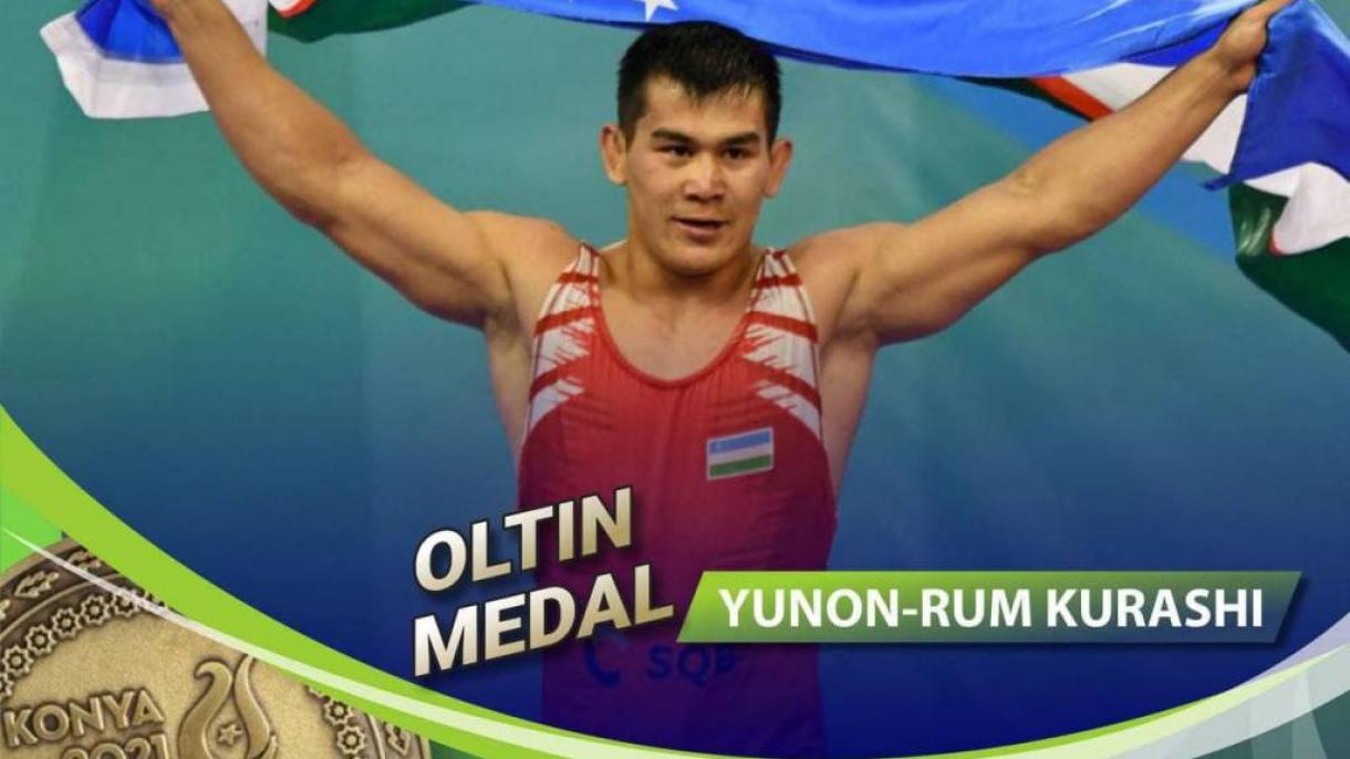 Konya-2021: O'zbek yunon-rum kurashchisi oltin medalni qo'lga kiritdi