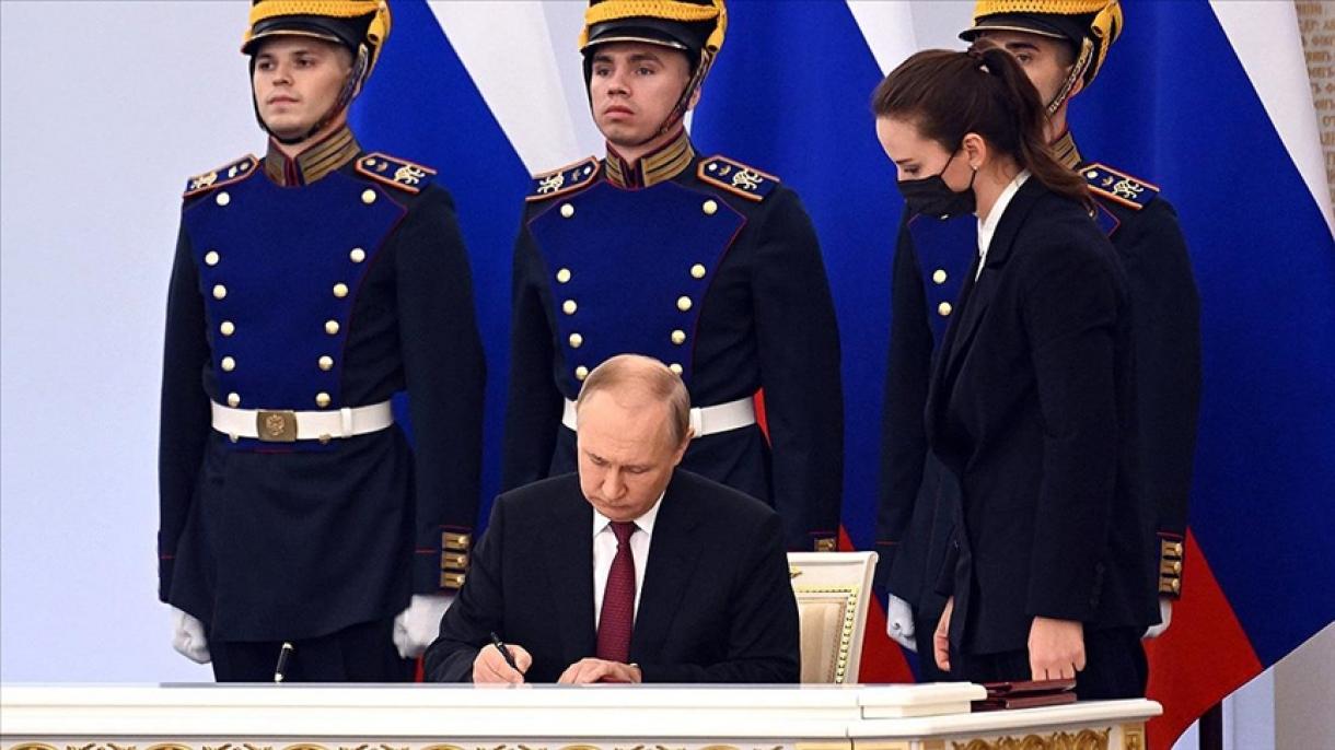 صدر پوتین نے یوکرینی علاقوں کے الحاق کی باقاعدہ منطوری دے دی