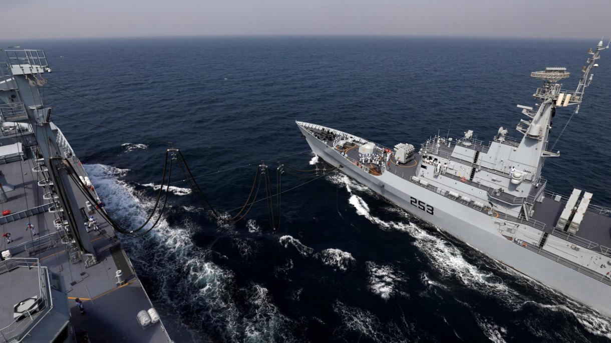 رزمایش مشترک نیروی دریایی پاکستان با آمریکا در دریای عمان