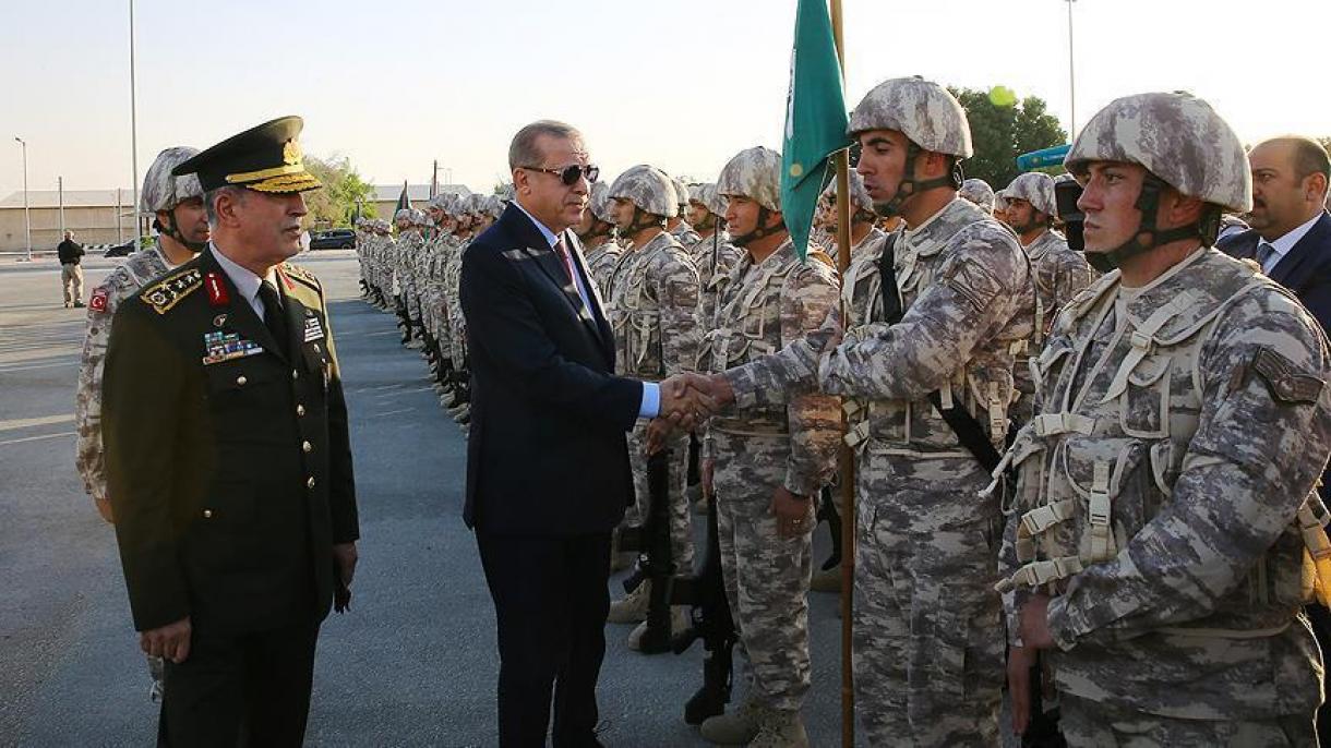 بازدید اردوغان از فرماندهی نیروی زمینی ترکیه در قطر