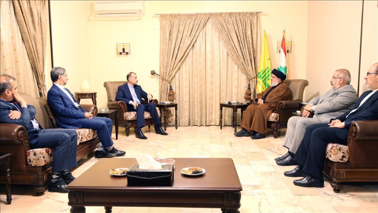 دیدار وزیر خارجه ایران با دبیرکل حزب‌الله لبنان در بیروت