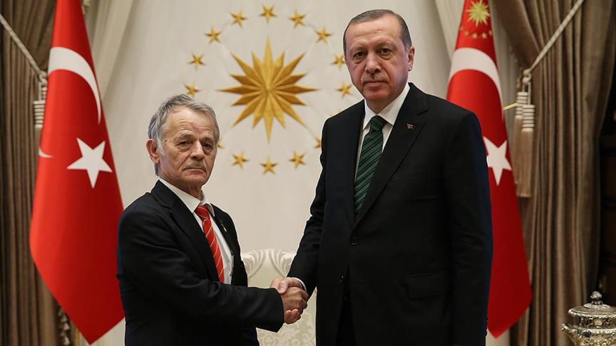 دیدار رئیس جمهور ترکیه با رهبر ترکهای تاتارکریمیه