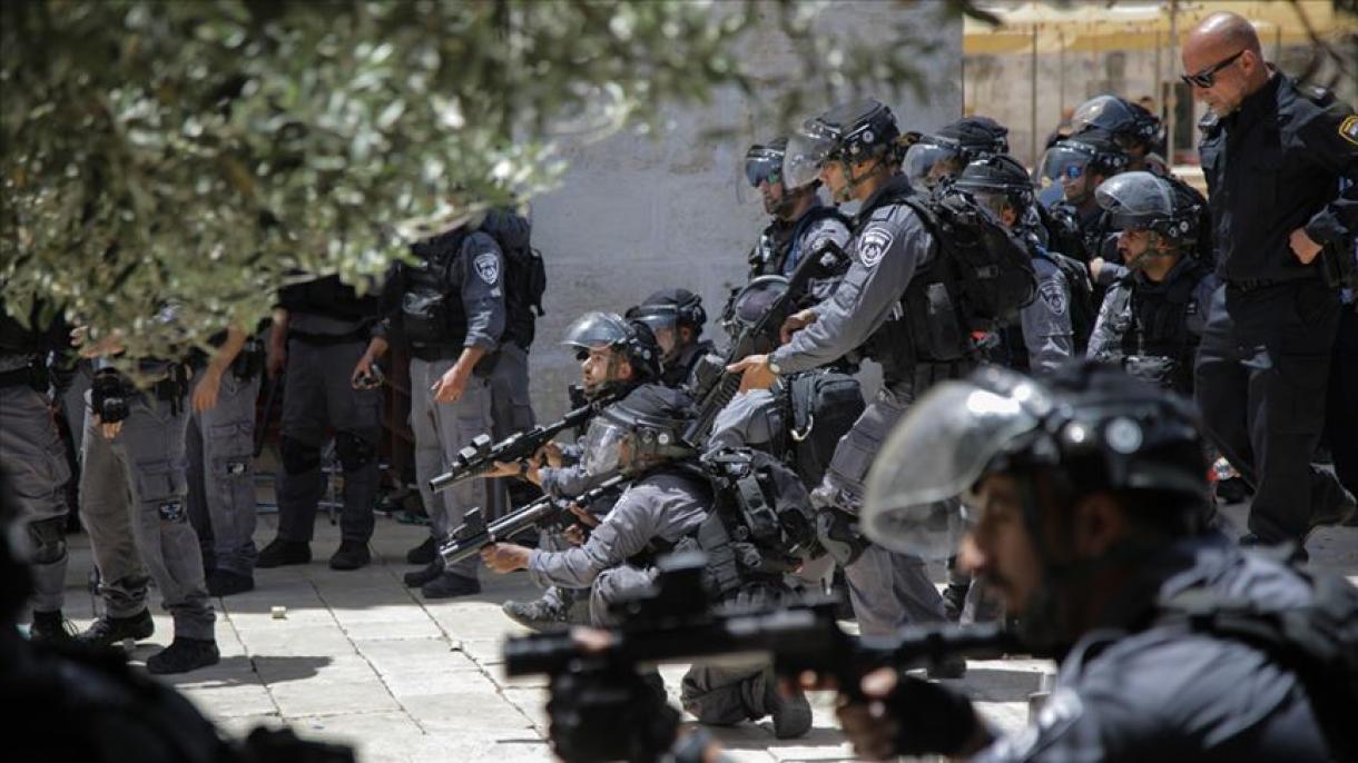 اسرائیل پولیسی مسجدالاقصی گه باسیب کیردی