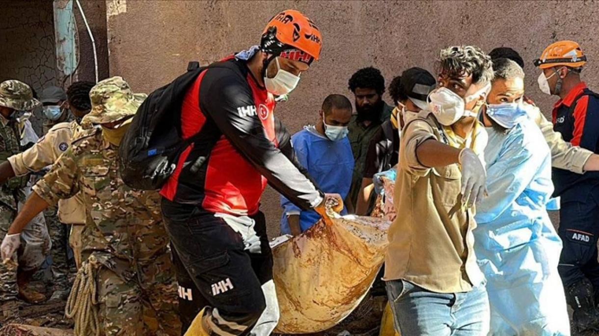 لیبیا، سیلاب میں ہلاک شدگان کی شناخت کا کام شروع۔