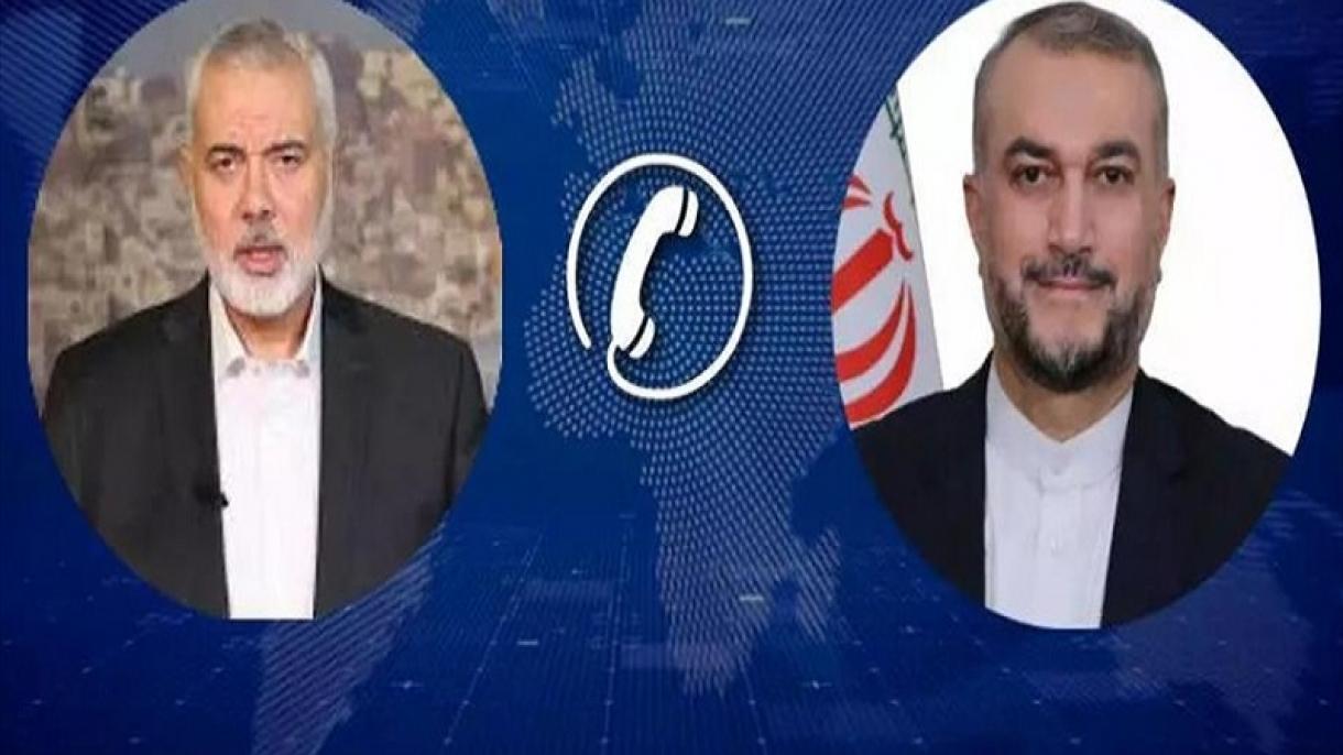 گفتگوی تلفنی وزیر امور خارجه ایران و رئیس دفتر سیاسی حماس