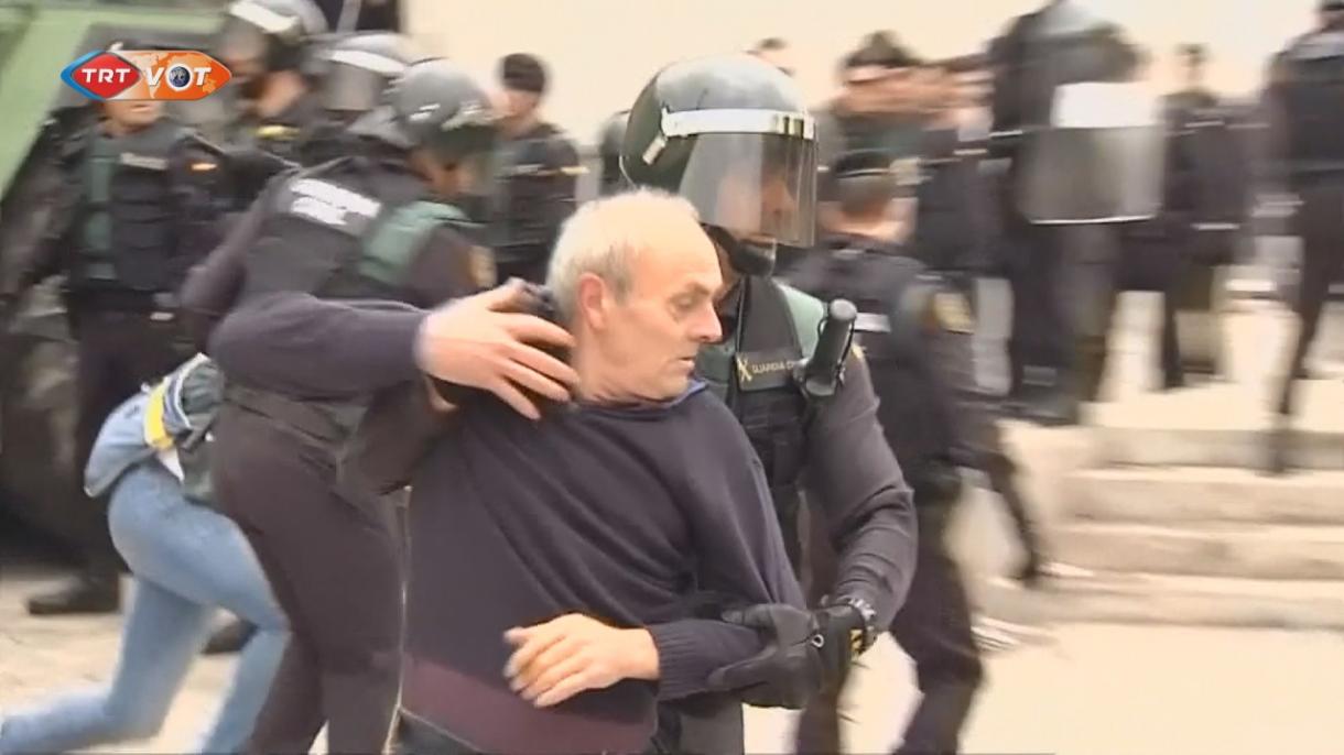 درگیری با پلیس در کاتالونیا