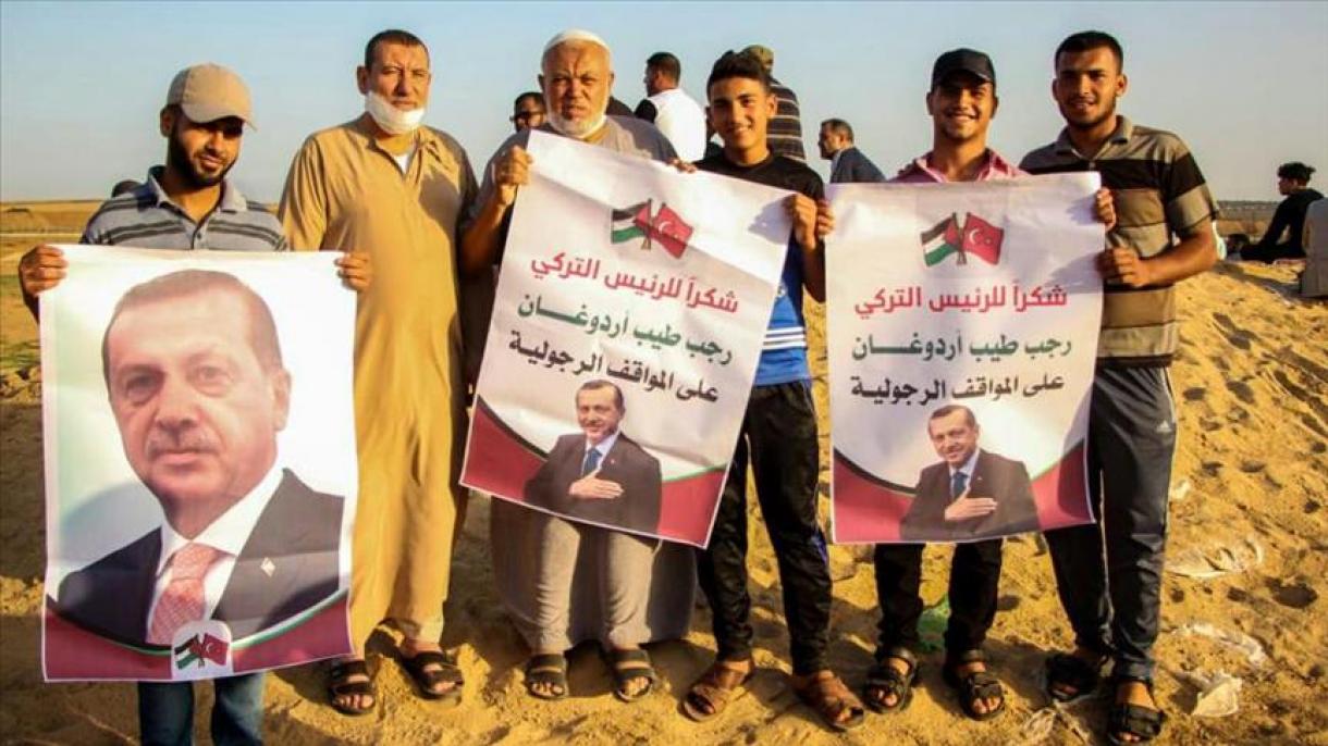 شادی ملت فلسطین به علت پیروزی اردوغان