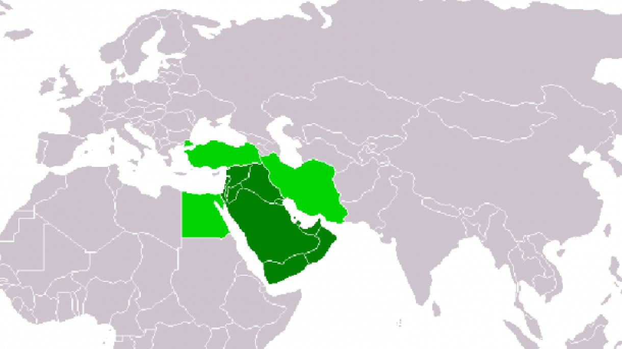 mappa politica del medio oriente