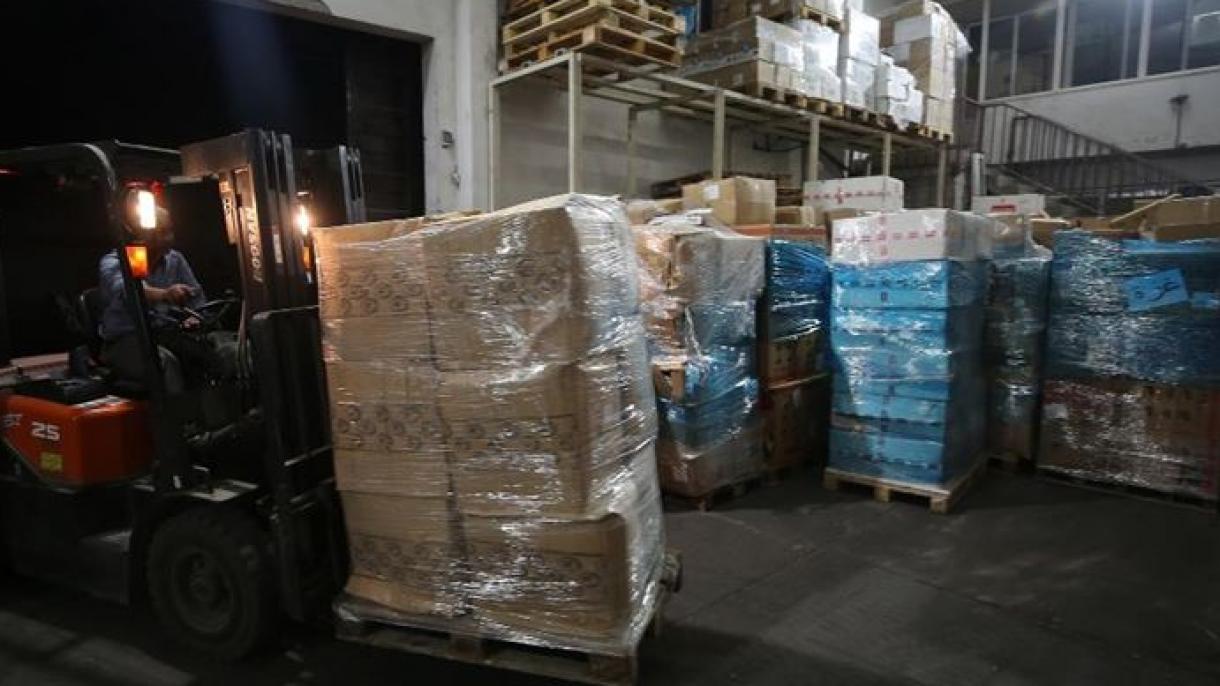 Material médico enviado pela Turquia chega a Gaza