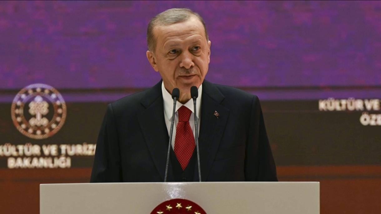 سخنرانی اردوغان درمراسم اعطای جوایز ویژه وزارت فرهنگ وگردشگری
