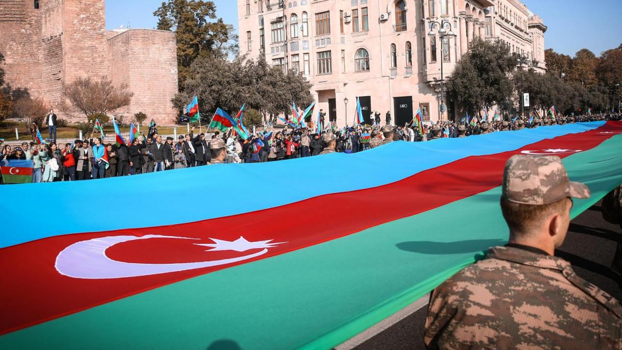 برگزاری رژه اولین سالگرد پیروزی قره‌باغ در باکو پایتخت آذربایجان