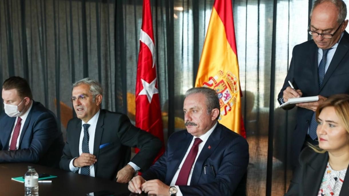 گردهم‌آیی رئیس مجلس ملی کبیر ترکیه با کارشناسان و آکادمیسین‌ها در اسپانیا