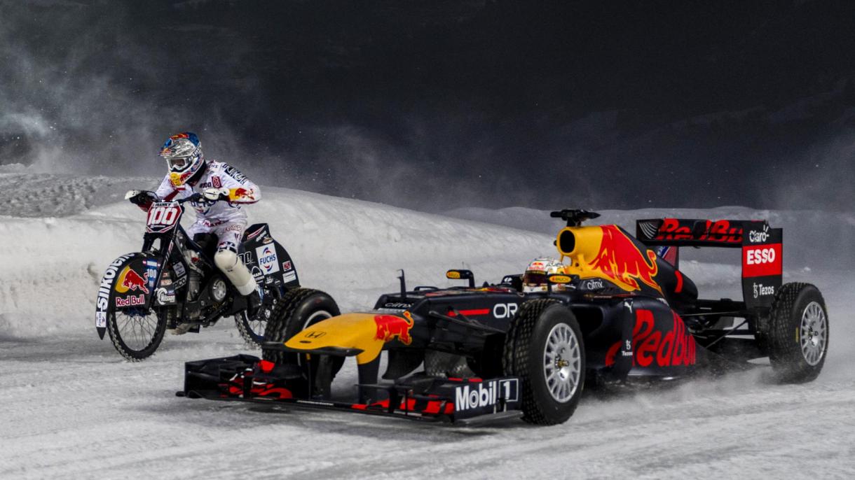 Verstappen está vez sobre el circuito de hielo