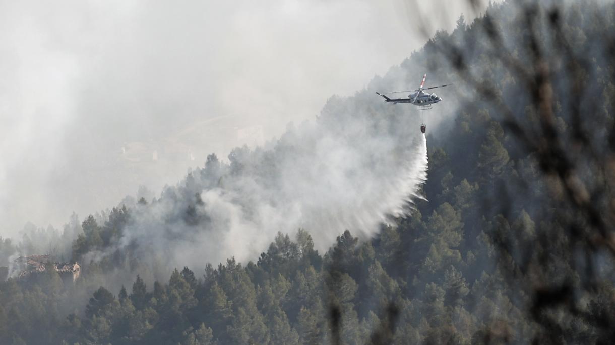 Está bajo control el incendio forestal la zona montañosa entre la frontera franco-española