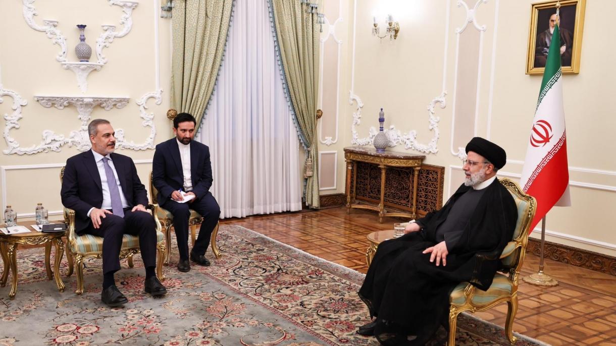 ایران جمهور باشلیغی رئیسی تورکیه تشقی ایشلر وزیری فیدان نی قبول قیلیب اوچره شدی