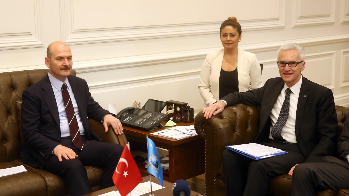 Turkiya Ichki ishlar vaziri Interpol kotibi Jurgen Stockni qabul qildi