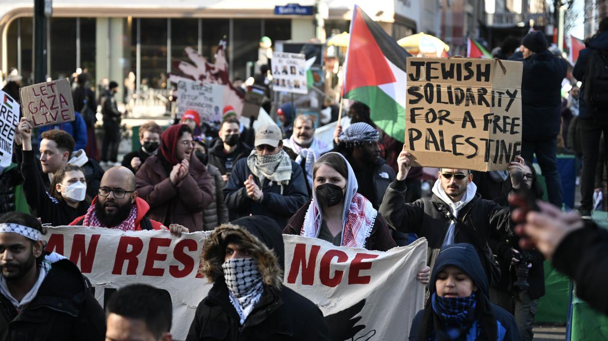 世界多国民众抗议以色列袭击加沙