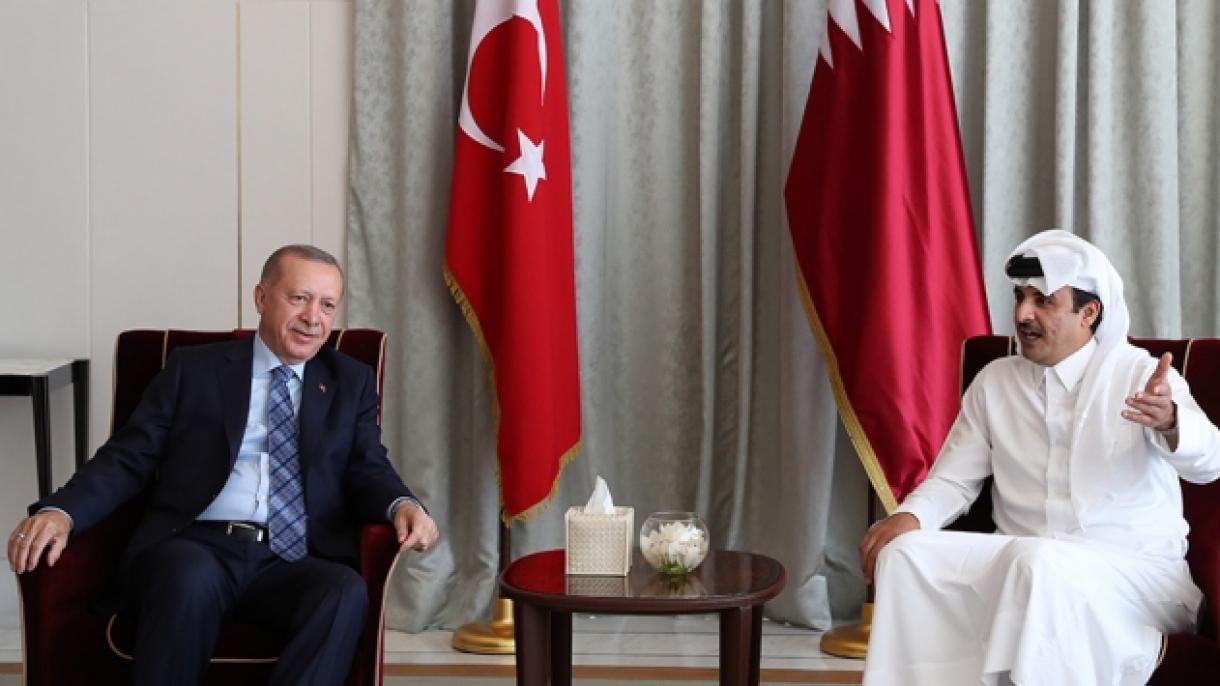 جمهور باشقانی اردوغان دوحه-ده قطر امیری ایله گؤروشوب