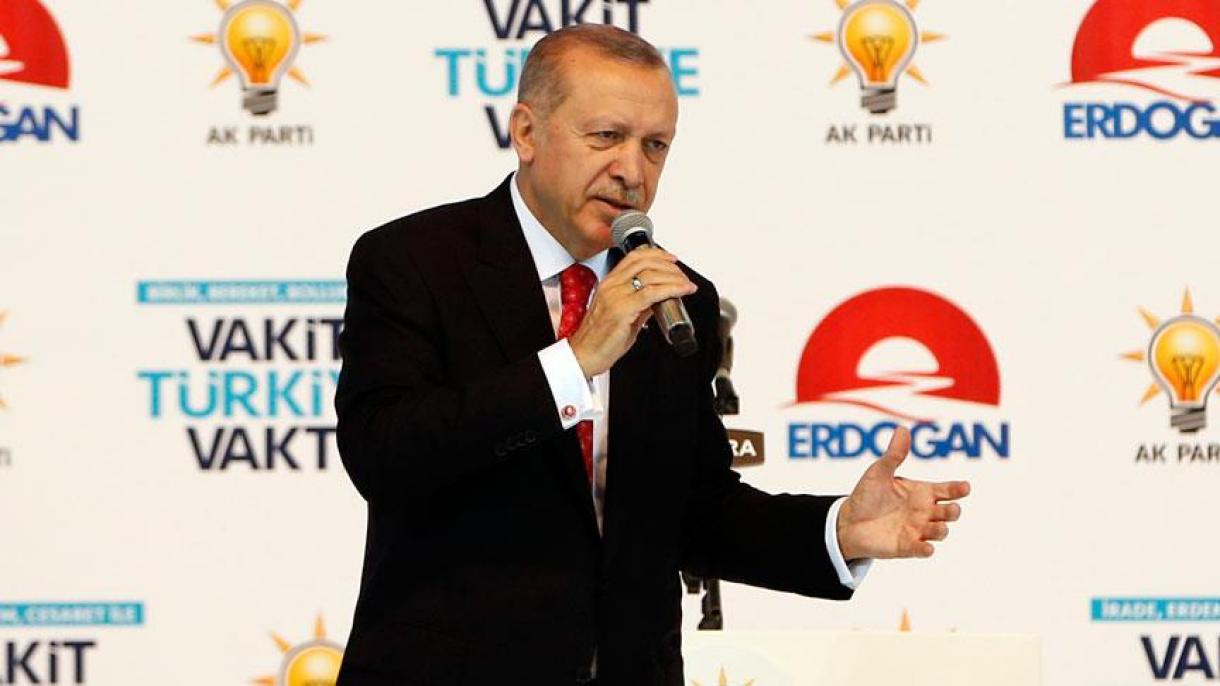 Prezident Erdogan Erzurumda halka ýüzlenip çykyş etdi