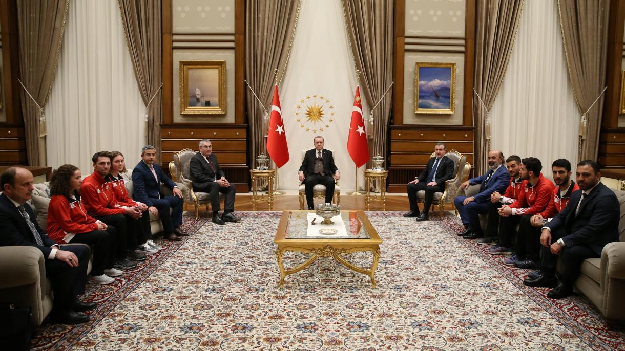 دیدار اردوغان با وزرشکاران شرکت کننده در المپیک زمستانی 2018 پیونگ چانگ