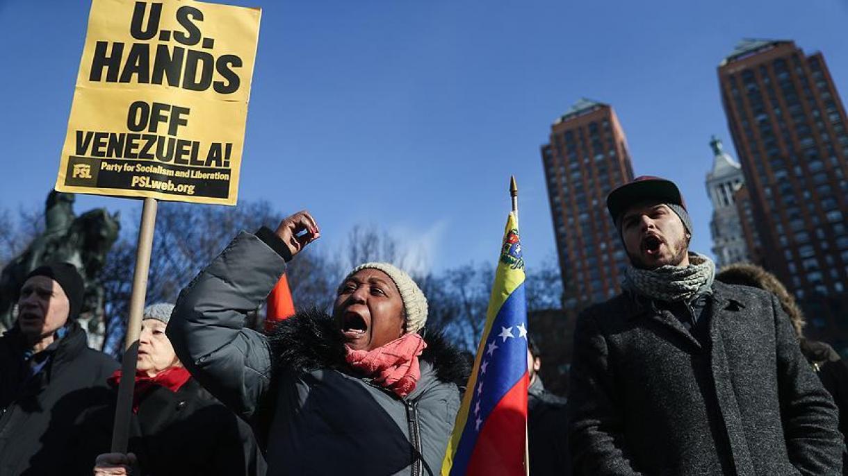 Manifestación a favor de Maduro en Nueva York