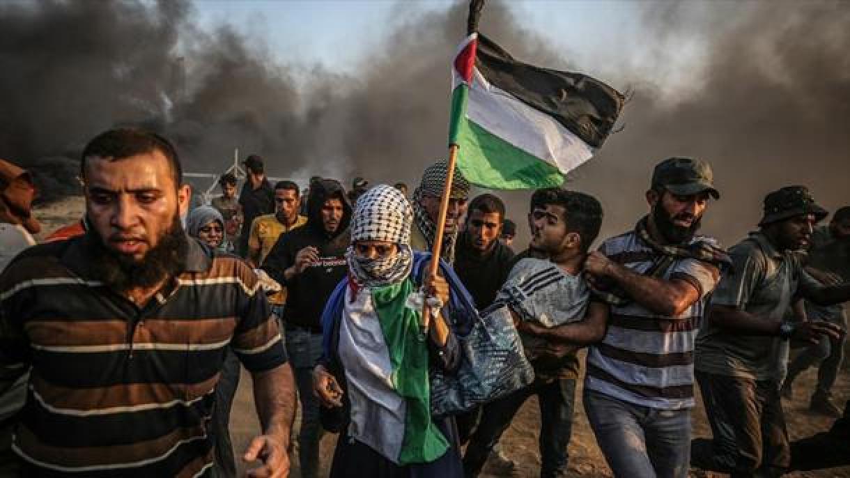 O plano de anexação de Israel foi protestado em Gaza