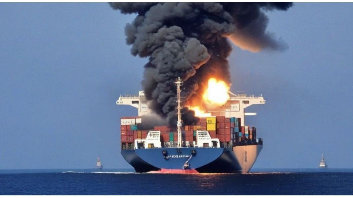 حمله راکتی حوثی‌ها به یک کشتی تجاری انگلیسی