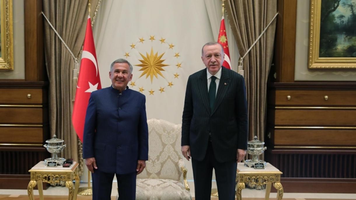 Prezident Erdogan, Minnihanow Bilen Duşuşdy