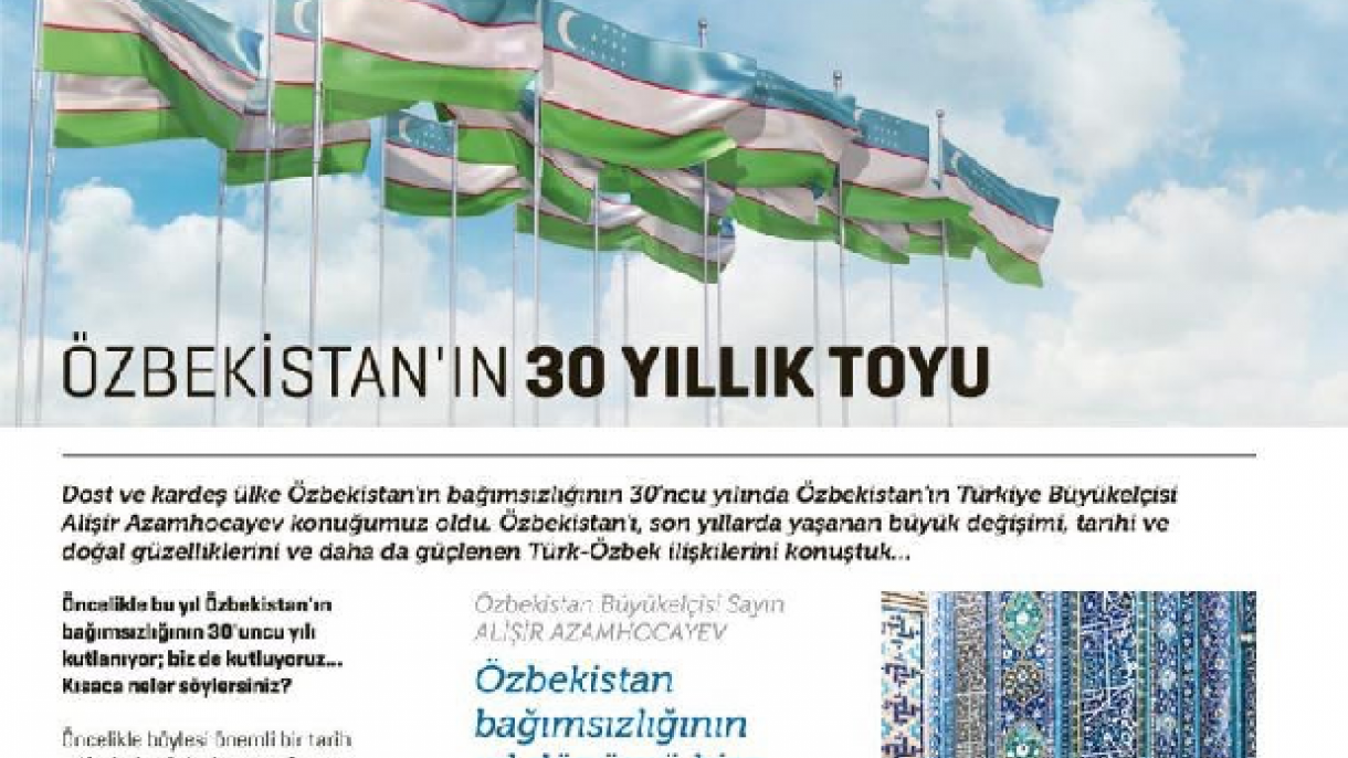 Turkiyaning yetakchi jurnalida O‘zbekiston elchisi bilan suhbat chop etildi