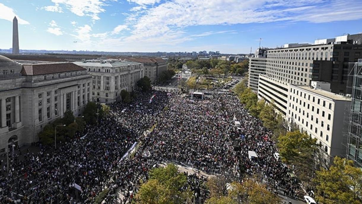 بزرگترین تظاهرات حمایت از فلسطین در تاریخ آمریکا
