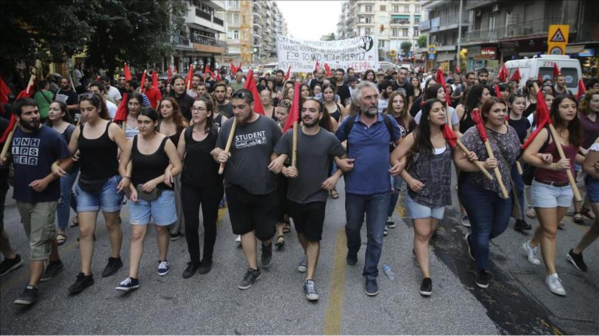 تظاهرات مردم یونان در اعتراض به حضور نتانیاهو در این کشور
