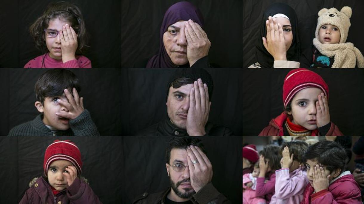 کودکان یتیم حلب در حمایت از کمپین کریم چشمان خود را بستند