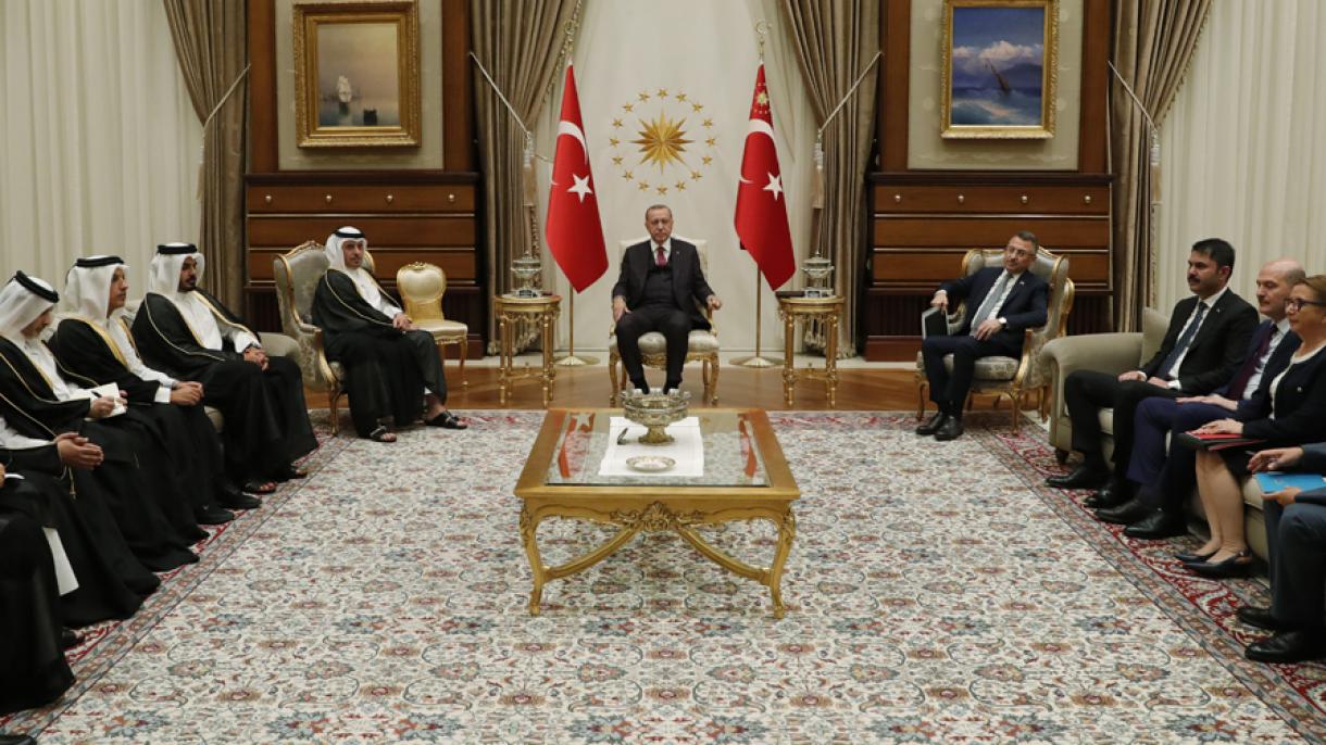 اردوغان نخست وزیر قطر را به حضور پذیرفت