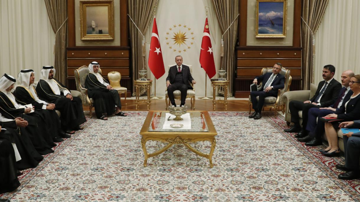 Turkiya prezidenti Rajap Tayyip Erdo’g’an Qatar bosh vaziri Al-Sanini qabul qildi