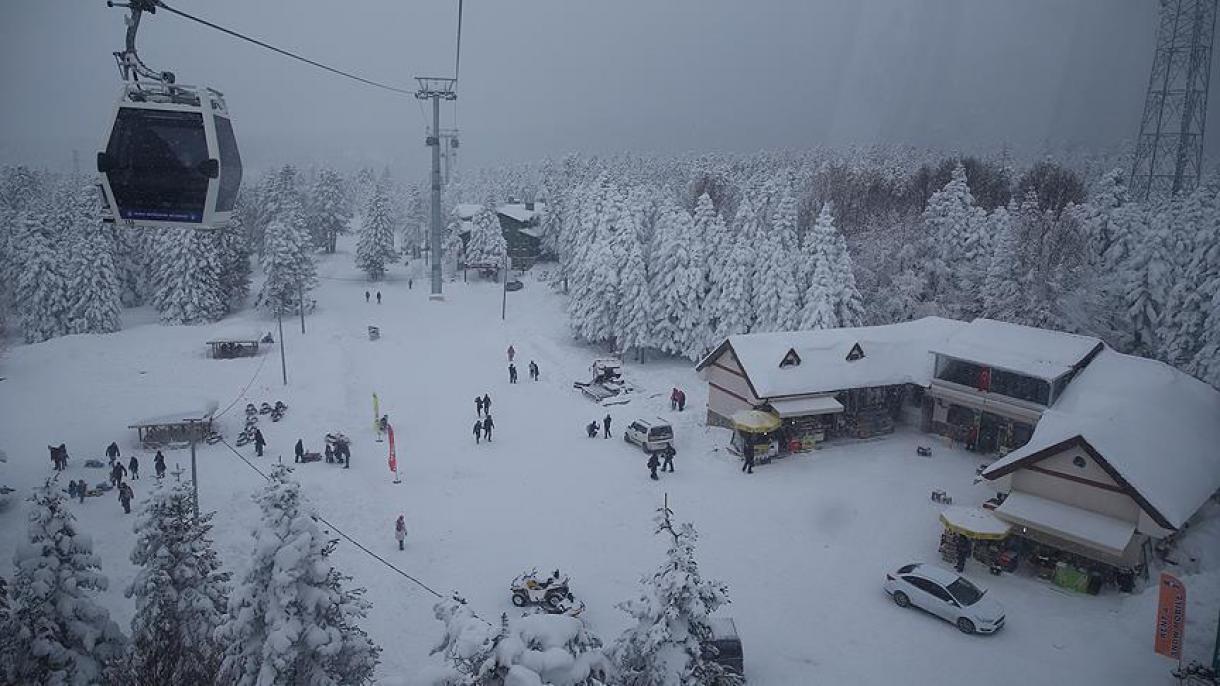 استقبال گردشگران از پیست اسکی اولوداغ ترکیه