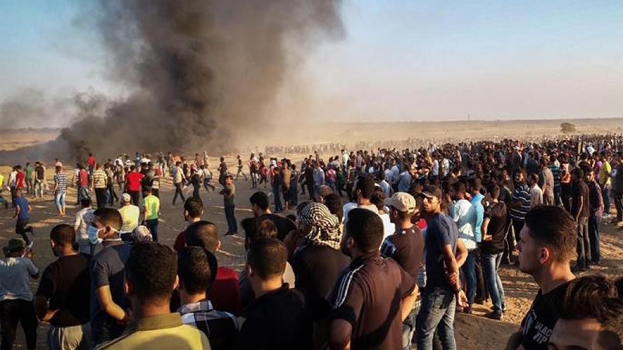 حمله هوایی اسرائیل به تظاهرات فلسطینیان در غزه
