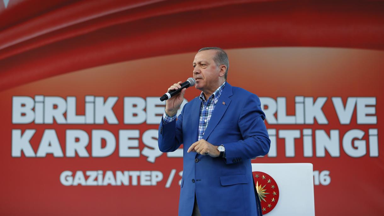 Gaziantepi megemlékezésen beszélt Erdoğan elnök