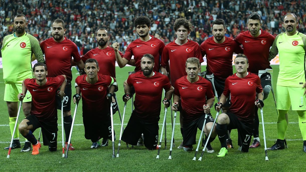 ترکی کی معذوروں کی فٹ بال ٹیم یورپی چیمپیئن بن گئی،صدرکی مبارکباد