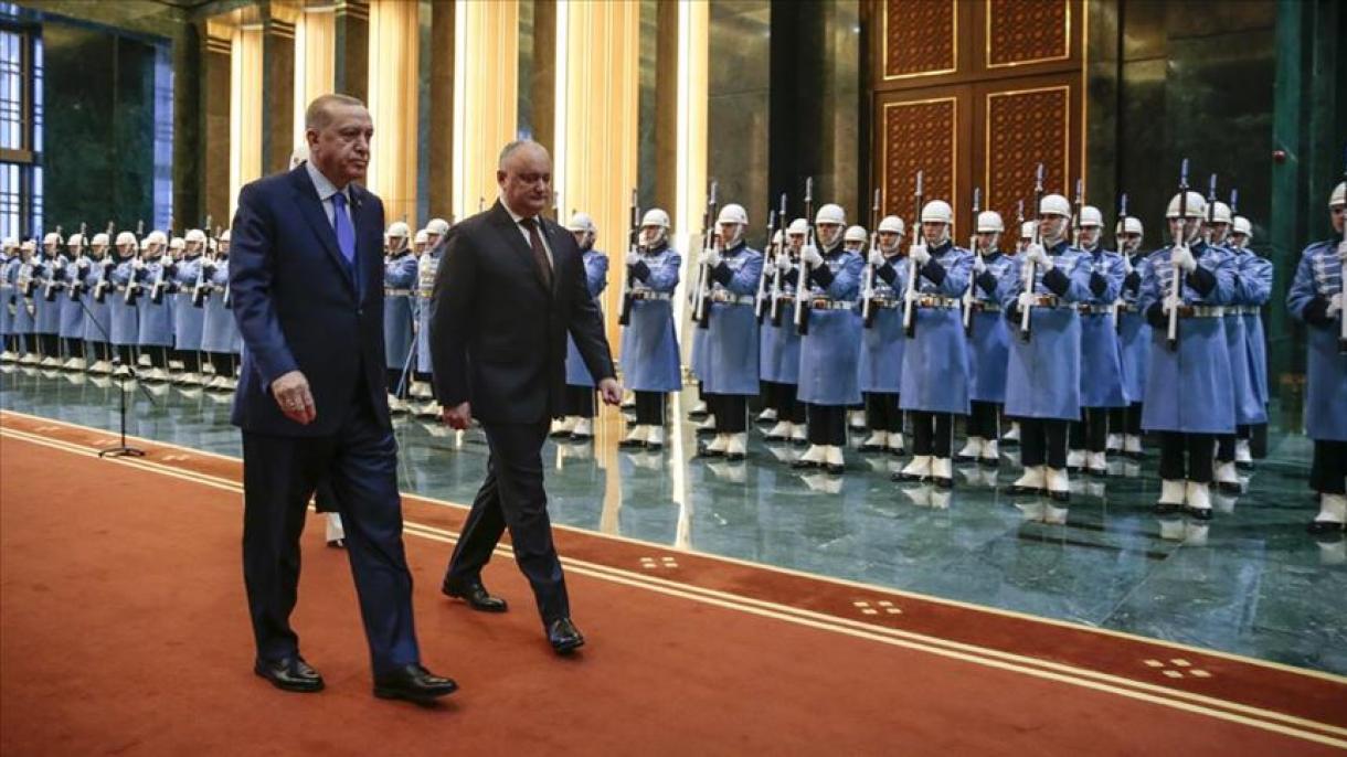 اسقبال رسمی اردوغان از رئیس جمهور مولداوی